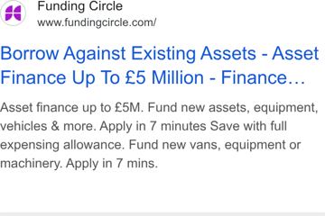 Funding Circle ad — Asset finance up to £5M, apply in 7 minutes
