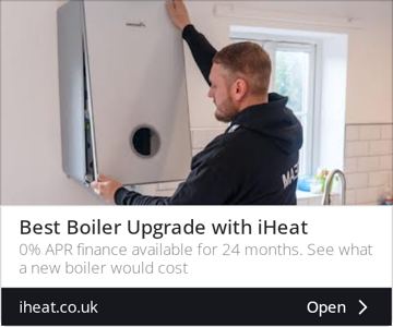 iHeat ad — Best boiler upgrade with 0% APR finance for 24 months