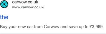 carwow ad — Buy your new car and save up to £3,969
