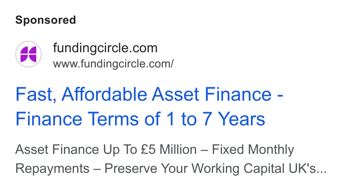 Funding Circle ad — Fast, Affordable Asset Finance – 1-7 Years