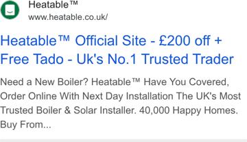 Heatable ad — £200 off + free Tado, trusted installer, next day fit