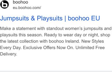 Boohoo ad — Make a statement with standout jumpsuits