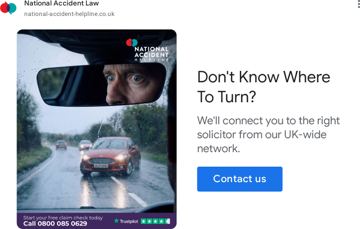 National Accident Helpline ad — Legal support after an accident