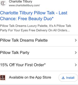Charlotte Tilbury ad — Last Chance Free Beauty Duo with Pillow Talk