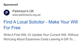 Farewill ad — Free will writing service with local solicitors