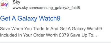 Sky ad — Get A Galaxy Watch9 With Trade-In
