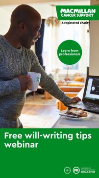 Macmillan ad — Free will-writing tips webinar from professionals