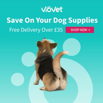 VioVet ad — Save on dog supplies with free delivery over £35