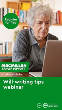 Macmillan ad — Register for free will-writing tips webinar