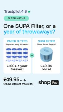 Supa Heater ad — One SUPA Filter beats a year of throwaway replacements