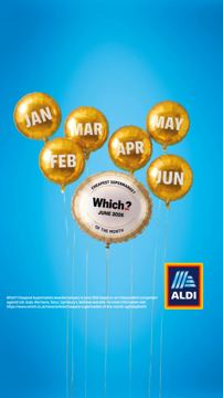 Aldi ad — Which? cheapest supermarket every month this year