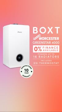 BOXT ad — 0% finance available on Worcester Greenstar 4000 boiler