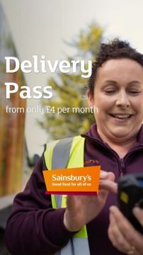 Sainsbury's ad — Delivery Pass from only £4 per month