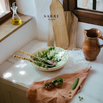 SABRE PARIS ad — Colourful, textured cutlery made for summer tables