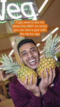 Sainsbury's ad — Save £450 or more a year with the Nectar app