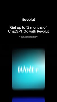 Revolut ad — Get up to 12 months ChatGPT Go with Revolut