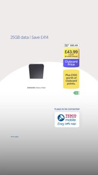 Tesco ad — 25GB data, save £414 on Samsung Galaxy